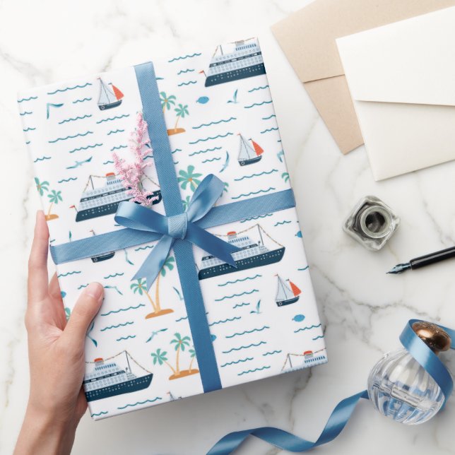 Kreuzfahrt-Urlaubsreise Geschenkpapier (Schenken)