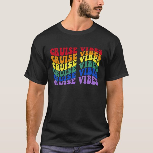 Kreuzfahrt Vibes Urlaub LGBTQ LGBT Gay Prid T-Shirt (Vorderseite)