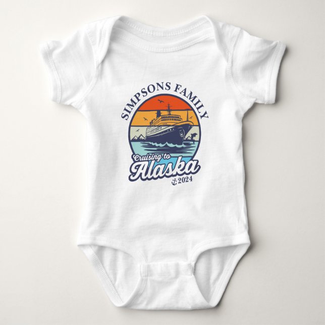 Kreuzfahrt zur Alaska Custom Family Matching Group Baby Strampler (Vorderseite)