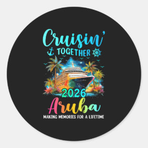 Kreuzfahrt zusammen Aruba 2026 Familienkreuzfahrt Runder Aufkleber