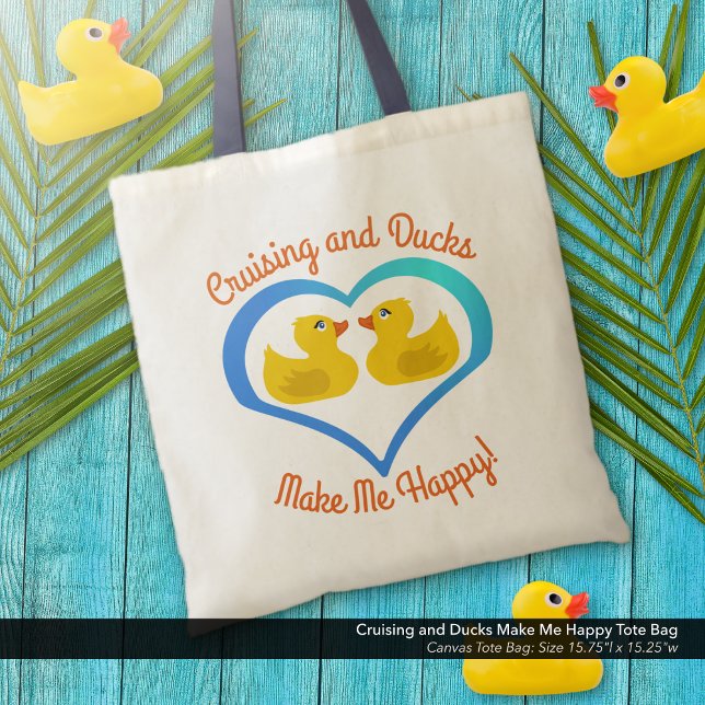 Kreuzfahrten und Enten machen mich glücklich Tragetasche ("Cruising and Ducks Make Me Happy" Cruise Gear Tote Bag.)