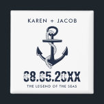 Kreuzfahrtmagnete für die Gastgeschenk Hochzeit vo Magnet<br><div class="desc">Hochzeitsvorstellungen auf nautischen Ankermagneten eines Kreuzfahrtschiffes. Passen Sie Ihre Namen,  Ihr Hochzeitstermin und Ihren Schiffsnamen an. Ein tolles Geschenk,  um Ihnen Hochzeitsgäste Zuhause zu schicken,  um sie an Ihre Hochzeitsreise zu erinnern.</div>
