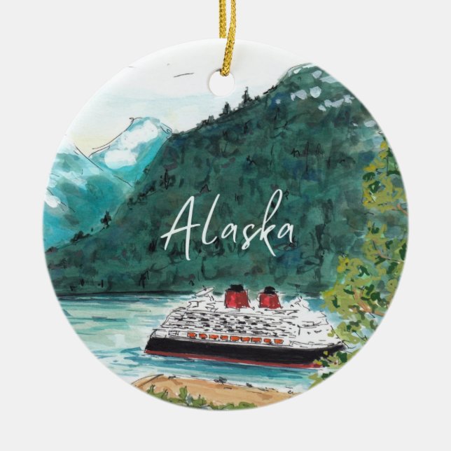 Kreuzfahrtschiff Alaska Keramik Ornament (Vorne)
