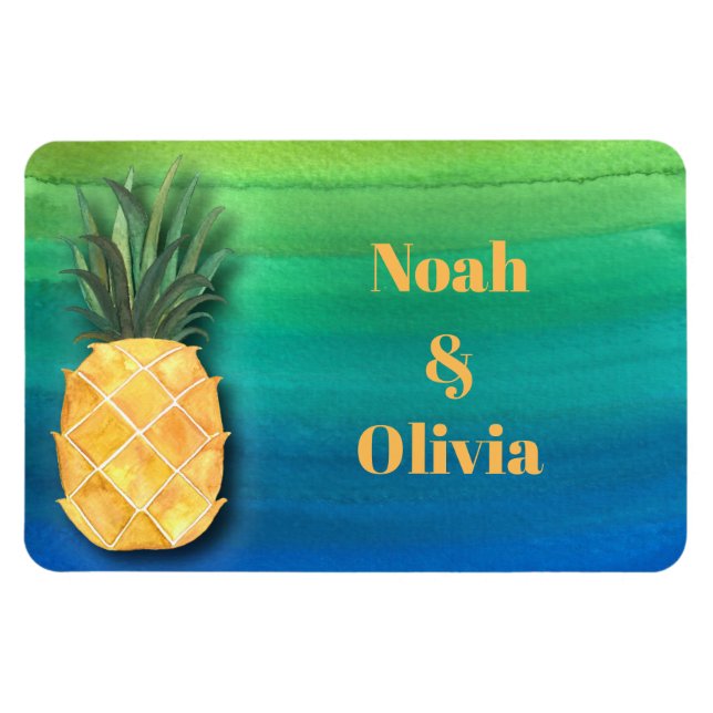 Kreuzfahrtschiff Ananas-Türmonogramm Magnet (Horizontal)