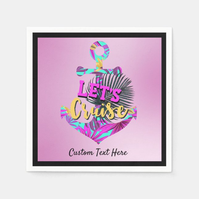 Kreuzfahrtschiff Anker Tropischer Hafen Serviette (Vorderseite)