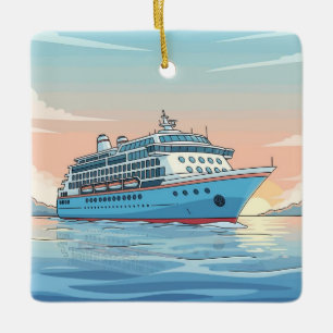 Kreuzfahrtschiff auf dem Ozean Keramikornament