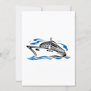 Kreuzfahrtschiff auf Ozeanwellen, nautisches Reise Einladung