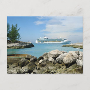 Kreuzfahrtschiff bei CocoCay Custom Postcard Postkarte