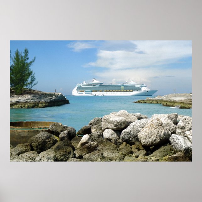 Kreuzfahrtschiff bei CocoCay Poster (Vorne)