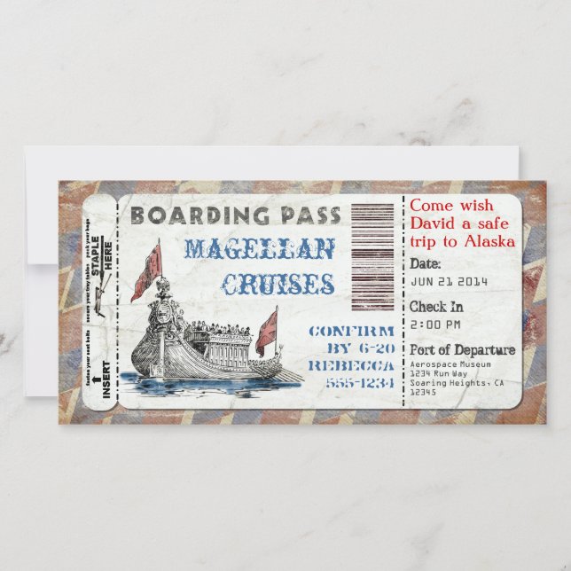 Kreuzfahrtschiff Boarding Pass (Vorderseite)