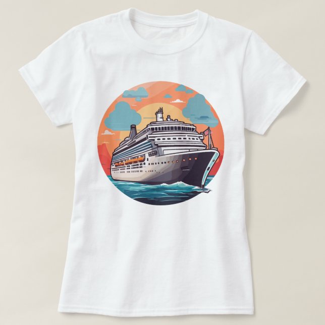 Kreuzfahrtschiff bunt T-Shirt (Design vorne)