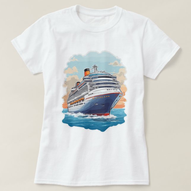 Kreuzfahrtschiff bunt T-Shirt (Design vorne)