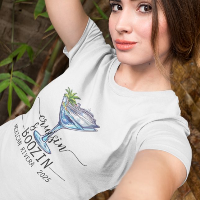 Kreuzfahrtschiff Cruisin und Boozin Martini T-Shirt (Von Creator hochgeladen)