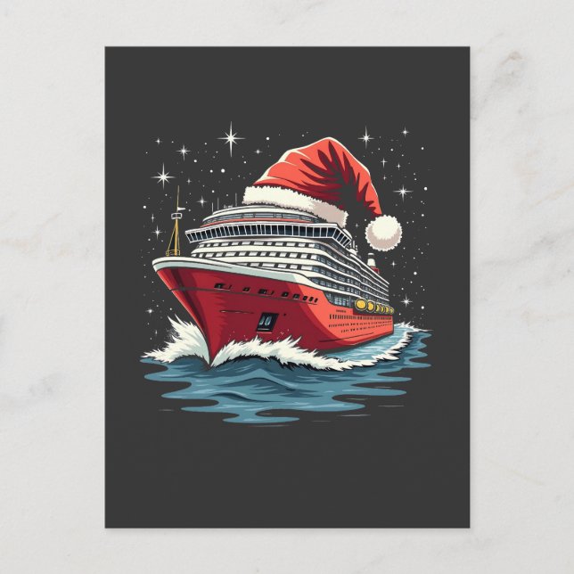 Kreuzfahrtschiff für Familien - Weihnachten Postkarte (Vorderseite)