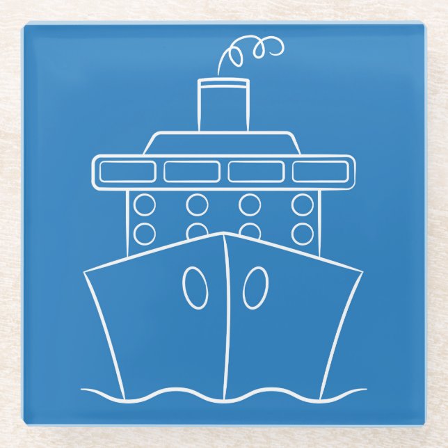 Kreuzfahrtschiff Glasuntersetzer (Vorderseite)