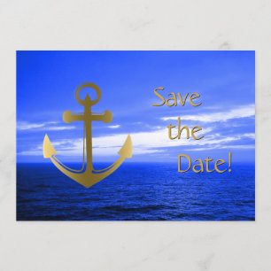 Kreuzfahrtschiff Hochzeit Nautical Anchor Save the Date