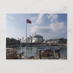 Kreuzfahrtschiff im Hafen Postkarte