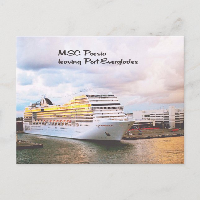 Kreuzfahrtschiff im Hafen Postkarte (Vorderseite)