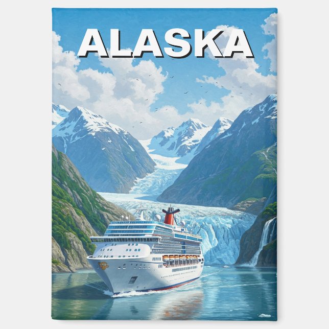 Kreuzfahrtschiff in Alaska Magnet (Vorderseite)