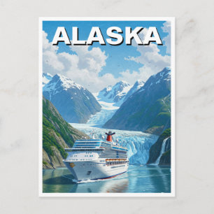 Kreuzfahrtschiff in Alaska Reise Postkarte