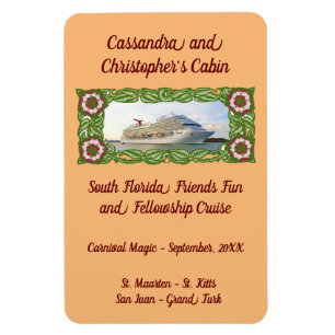 Kreuzfahrtschiff in Florrahmen Stateroom Türmarkie Magnet