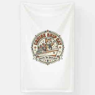 Kreuzfahrtschiff Katze Kreuzfahrtschiff Katze Vint Banner
