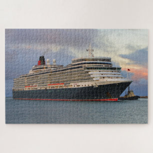 Kreuzfahrtschiff Königin Elisabeth und Schlepper  Puzzle
