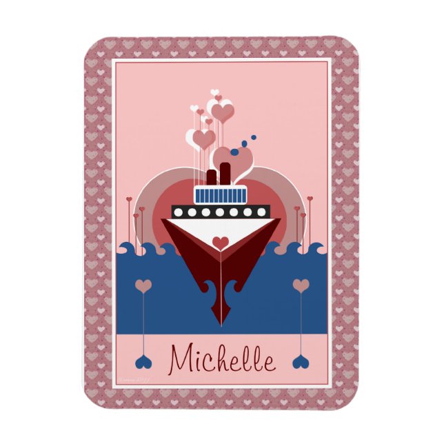 Kreuzfahrtschiff Liebe Personalisiert Flexi Magnet (Vertikal)
