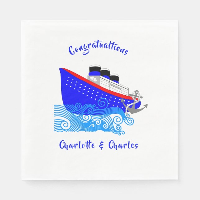 Kreuzfahrtschiff Nautical Personalisiert Serviette (Vorderseite)