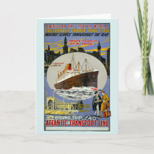 Kreuzfahrtschiff, New Yorker Skyline und eine Lond Karte
