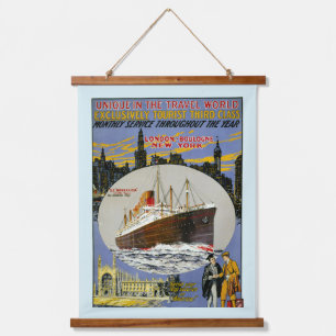 Kreuzfahrtschiff, New Yorker Skyline und eine Lond Wandteppich Mit Holzrahmen
