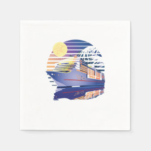 Kreuzfahrtschiff Retro Vintager Sonnenuntergang Kr Serviette