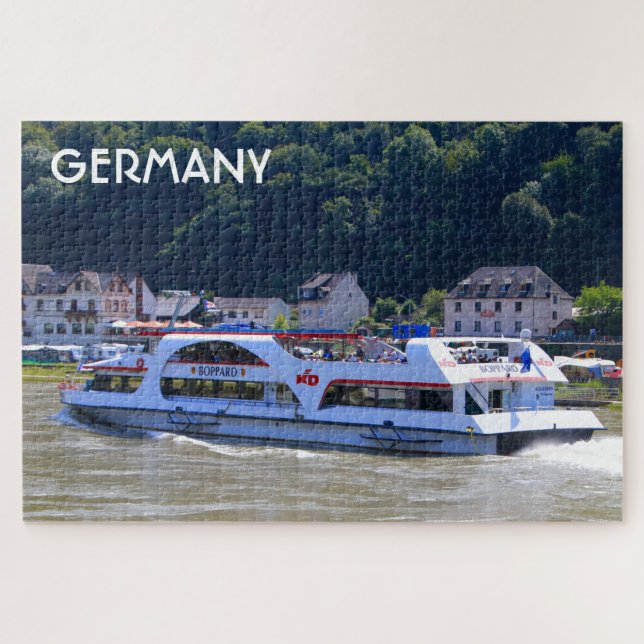 Kreuzfahrtschiff, Rhein, Deutschland Puzzle (Horizontal)