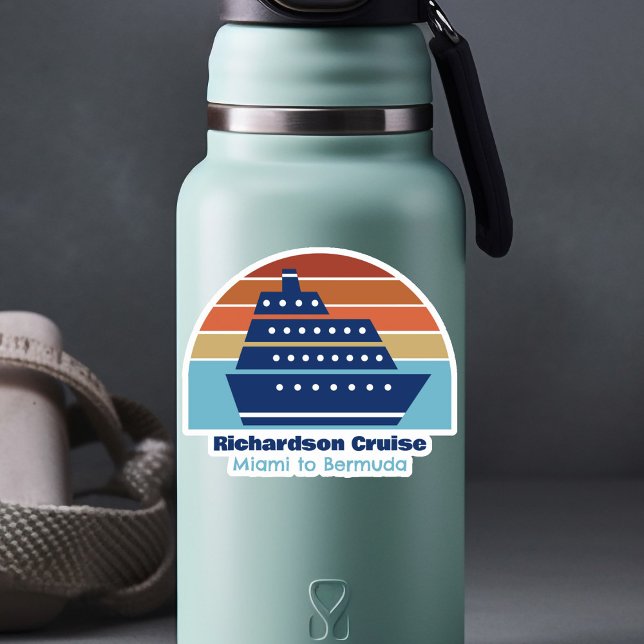 Kreuzfahrtschiff Sunset Personalisierter Familienu Aufkleber (Von Creator hochgeladen)