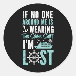 Kreuzfahrtschiff Urlaub Freunde Buddies Familie we Runder Aufkleber