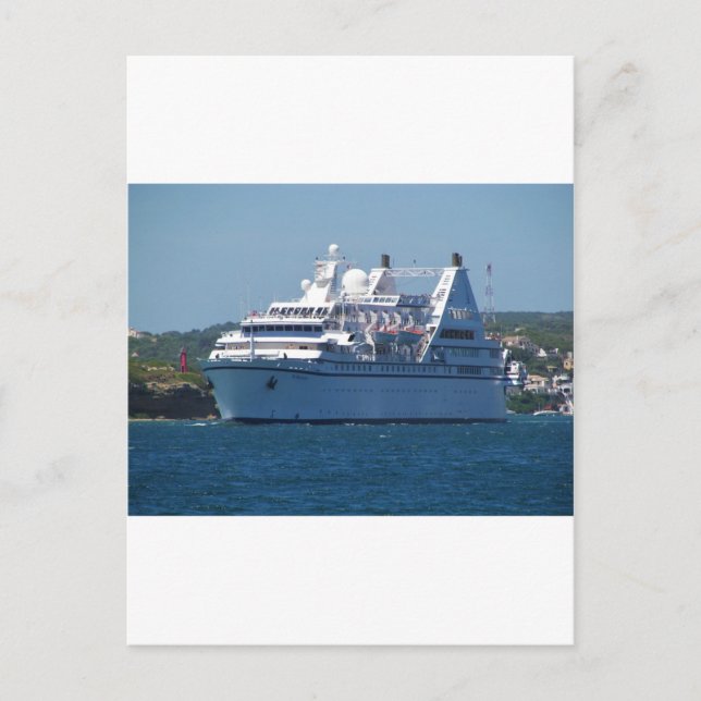 Kreuzfahrtschiff Verlassend Mahon Postkarte (Vorderseite)