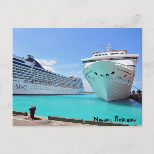 Kreuzfahrtschiffe im Hafen Postkarte (Vorderseite)
