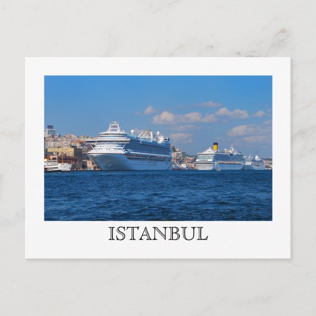 Kreuzfahrtschiffe in Istanbul Postkarte (Vorderseite)
