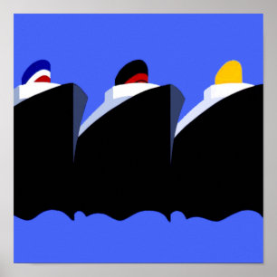 Kreuzfahrtschiffe Vintage Poster Ocean Liner