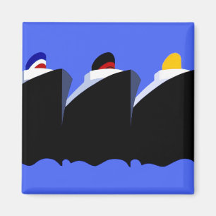 Kreuzfahrtschiffe Vintage Poster Ocean Liner Magnet