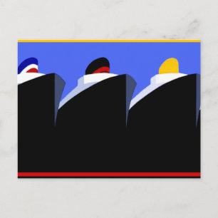 Kreuzfahrtschiffe Vintage Poster Ocean Liner Postkarte