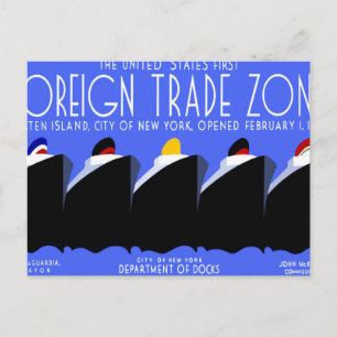 Kreuzfahrtschiffe Vintage Poster Ocean Liner Postkarte