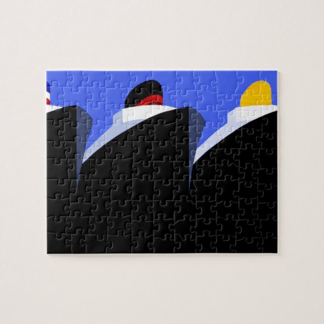 Kreuzfahrtschiffe Vintage Poster Ocean Liner Puzzle (Horizontal)
