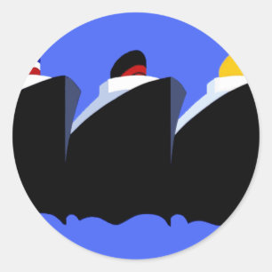 Kreuzfahrtschiffe Vintage Poster Ocean Liner Runder Aufkleber