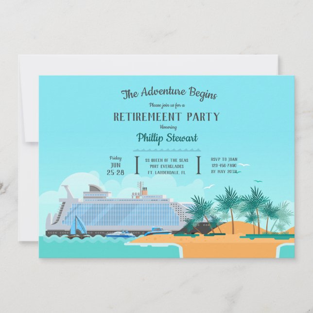 Kreuzfahrtschifffahrt Einladung (Vorderseite)