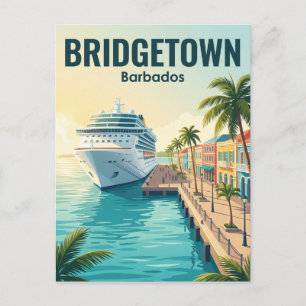 Kreuzfahrtterminal Hafen von Bridgetown Barbados Postkarte