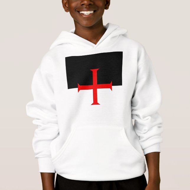 Kreuzflagge der mittelalterlichen Ritter Templar Hoodie (Vorderseite)