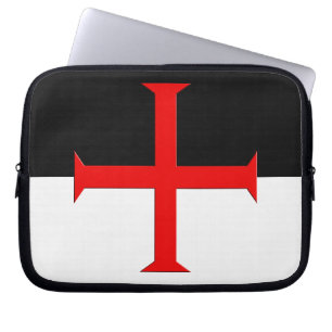 Kreuzflagge der mittelalterlichen Ritter Templar Laptopschutzhülle