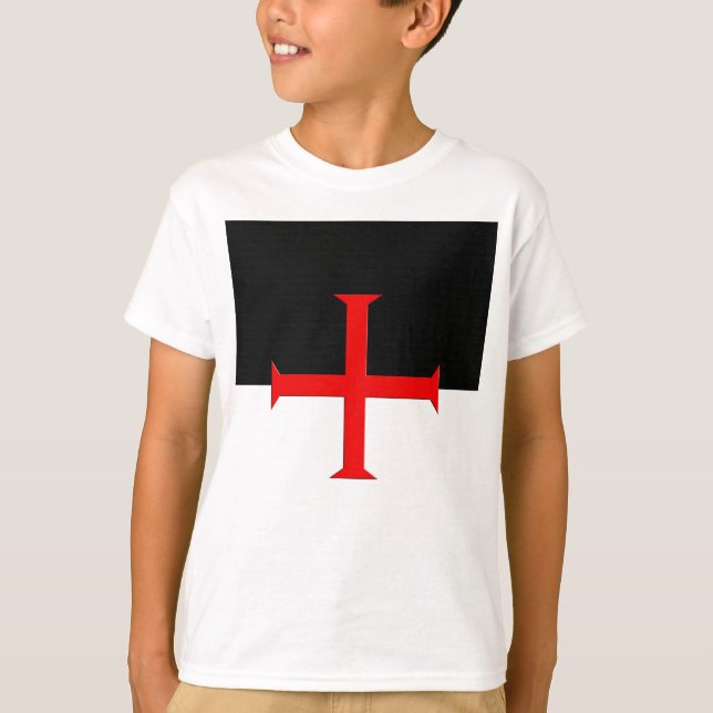 Kreuzflagge der mittelalterlichen Ritter Templar T-Shirt (Vorderseite)