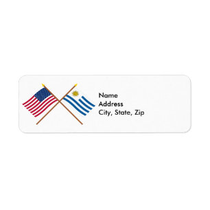 Kreuzflaggen der USA und Uruguay